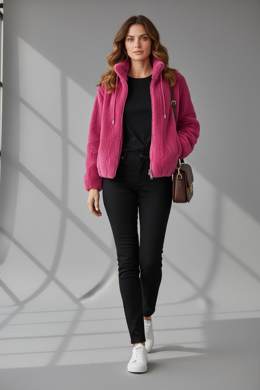 Women's Double-Faced Fleece High Neck Cardigan | Pikywiky, photo 10