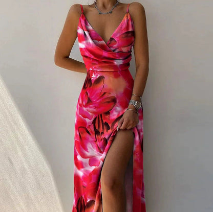 Women's V-Neck Slit Midi Slip Dress | Pikywiky, photo 18