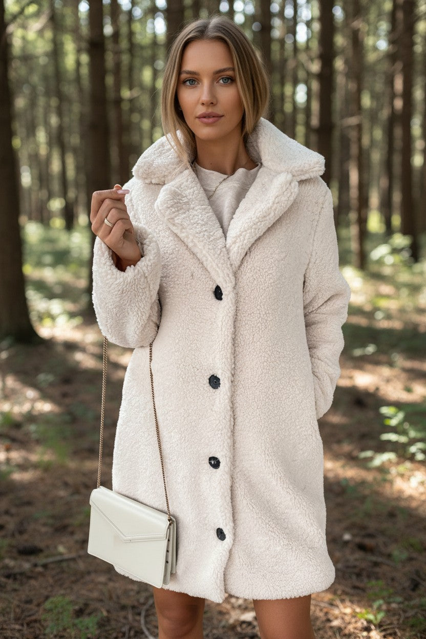Women's Lapel Plush Teddy Coat | Pikywiky, photo 7