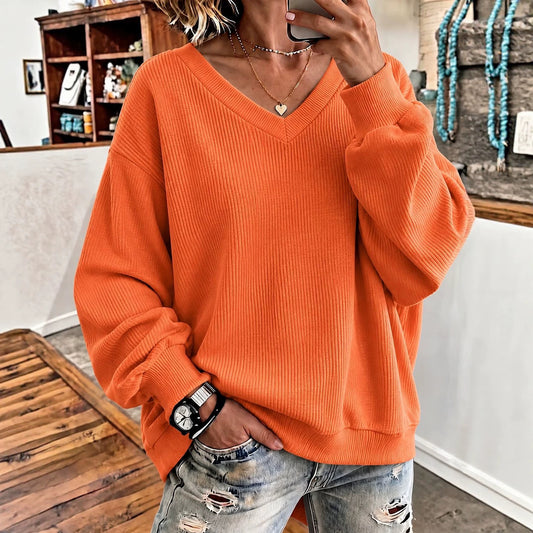 Women's V-Neck Knit Hoodie | Pikywiky