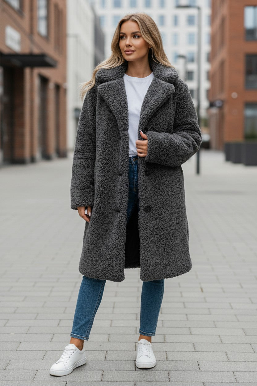 Women's Lapel Plush Teddy Coat | Pikywiky, photo 6
