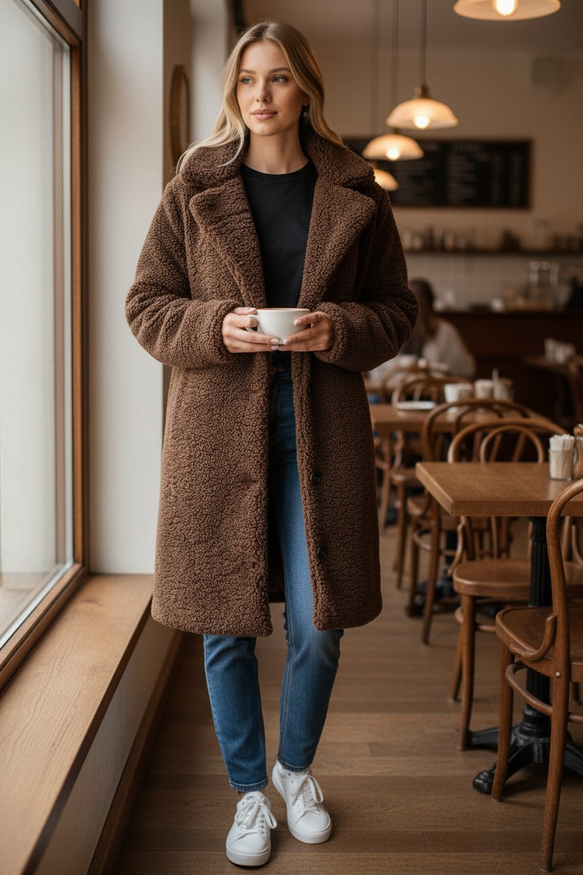 Women's Lapel Plush Teddy Coat | Pikywiky, photo 4
