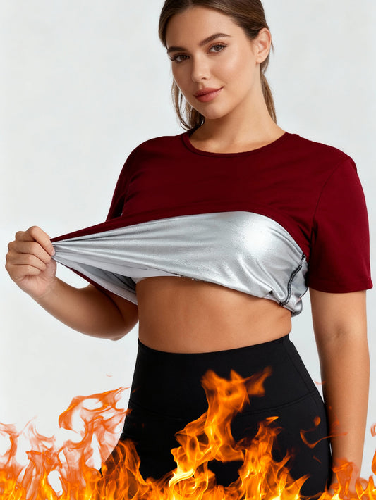 Women's Short Sleeve Sauna Sweat Shirt | Pikywiky