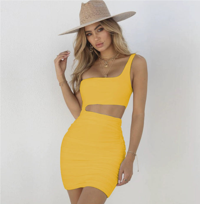 Women's One-Shoulder Cutout Bodycon Mini Dress | Pikywiky, photo 12