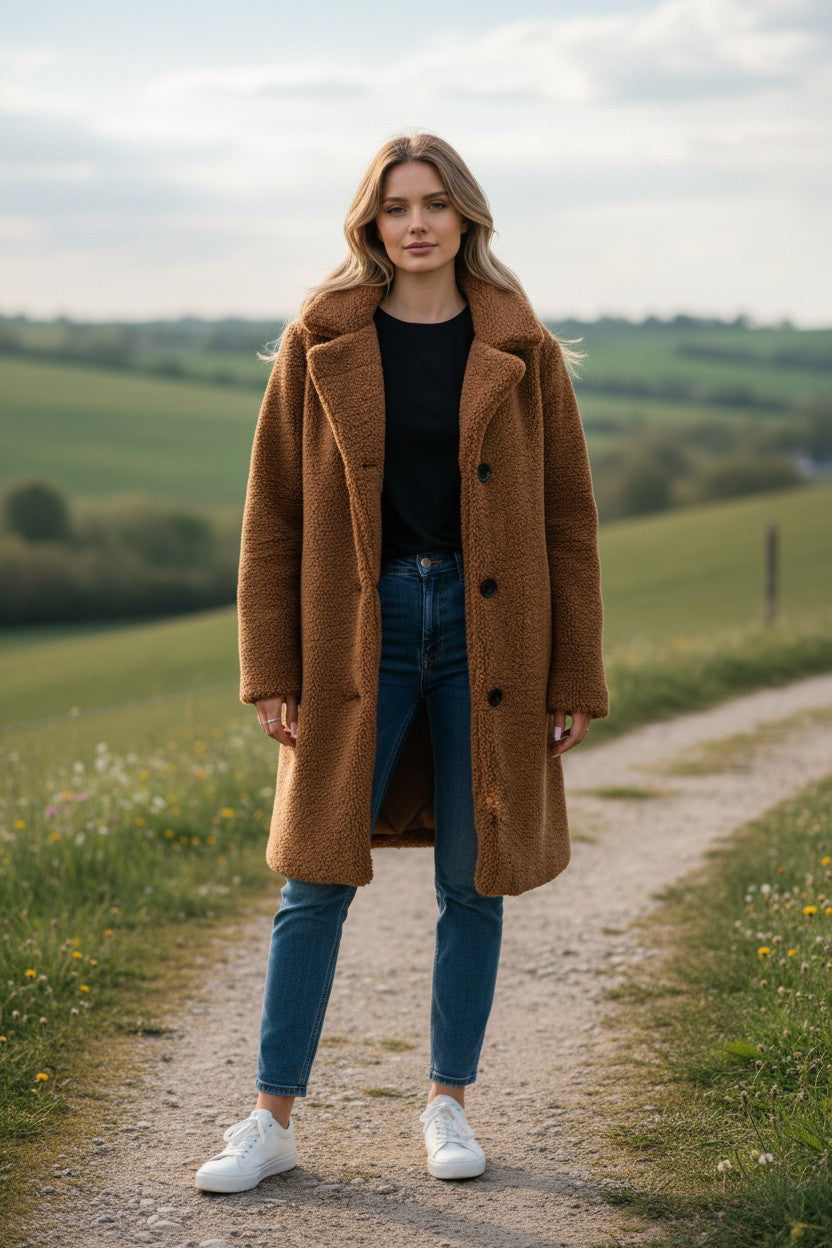 Women's Lapel Plush Teddy Coat | Pikywiky, photo 2
