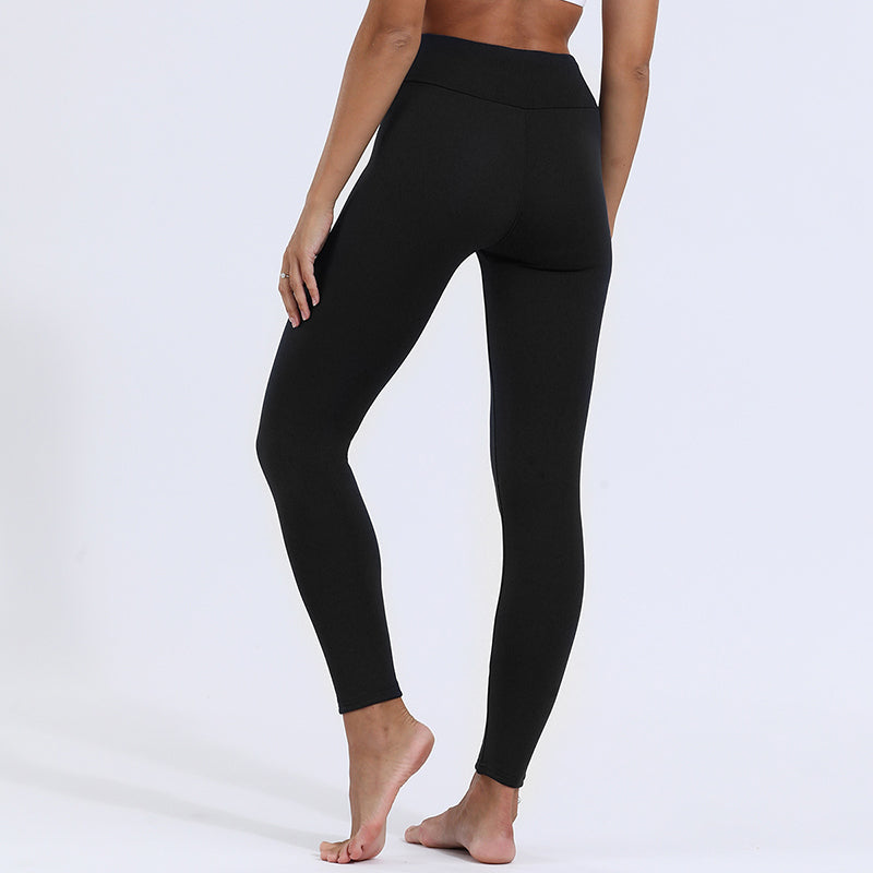pikywiky black high-waisted winter leggings with a thick lamb cashmere lining for warmth and hip-lifting fit