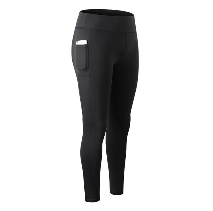 Pikywiky women's black high-waisted pocket leggings for yoga and fitness