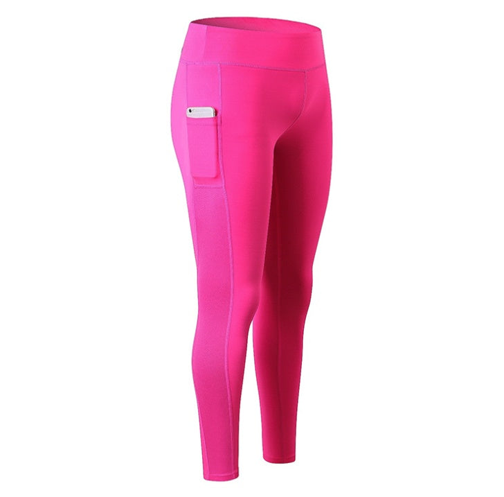 Pikywiky women's pink high-waisted pocket leggings for running