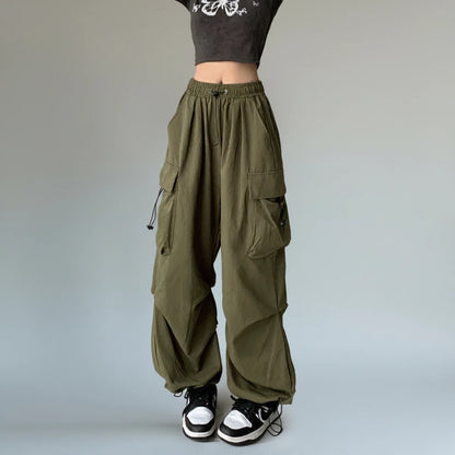 Pikywiky olive green high-waisted cargo pants, photo 7