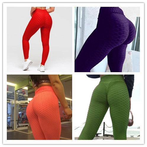 pikywiky booty lifting anti-cellulite scrunch leggings in various vibrant colors with textured jacquard fabric